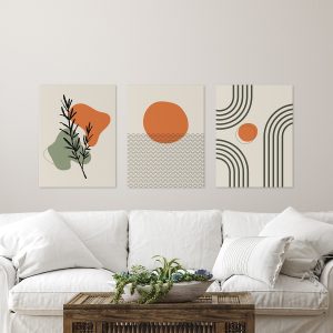 Modern Geometric Abstract Art Canvas - Set of 3